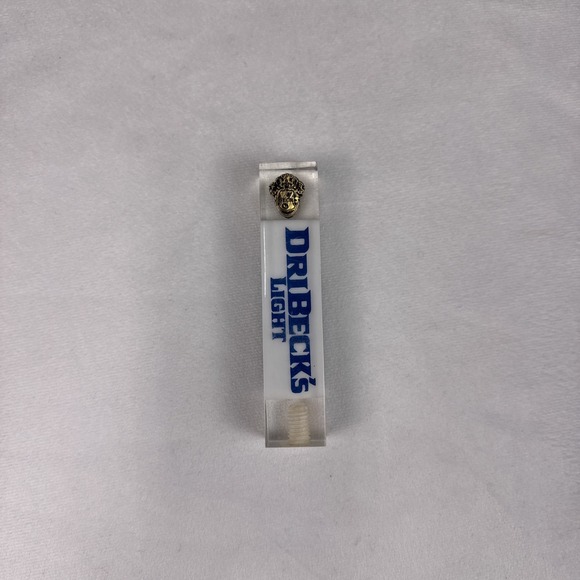 Driebeck's Other - Driebeck's Light Beer Tap Handle Lucite Acrylic Clear White Vintage 4.5"